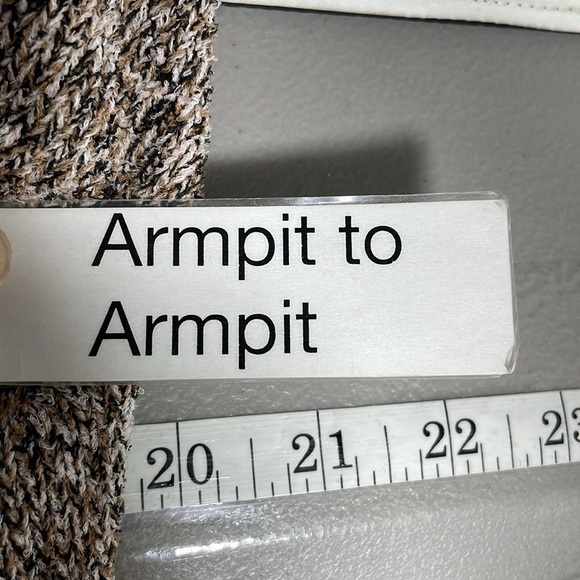 APIECE APART Sweater Deep Plunging V-neck Brown Marled Peplum Hem Size Medium - Picture 11 of 13